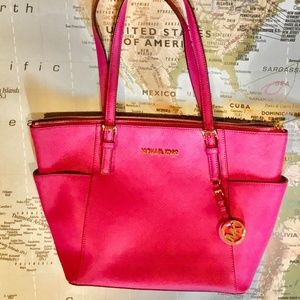Michael Kors pink tote bag